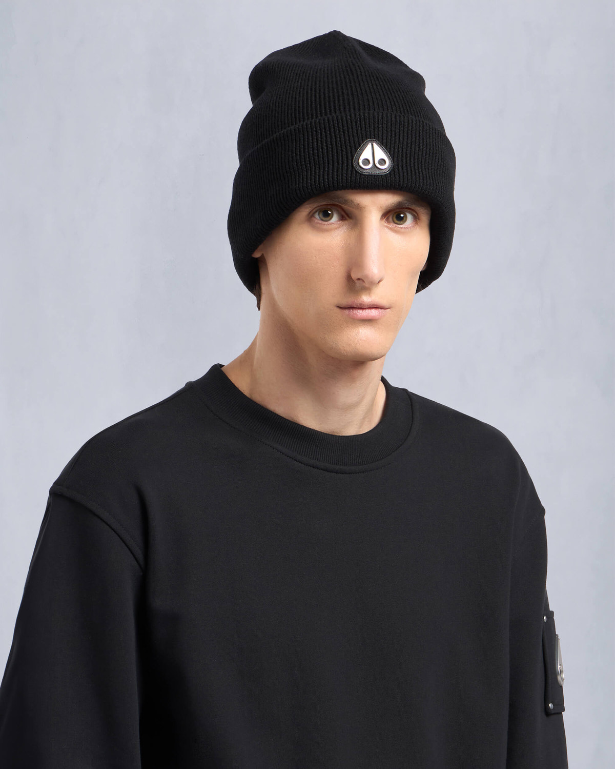 Moose Knuckles - M34MA544 - Parnis Unisex Beanie - ACCESSORIES - Black - Front