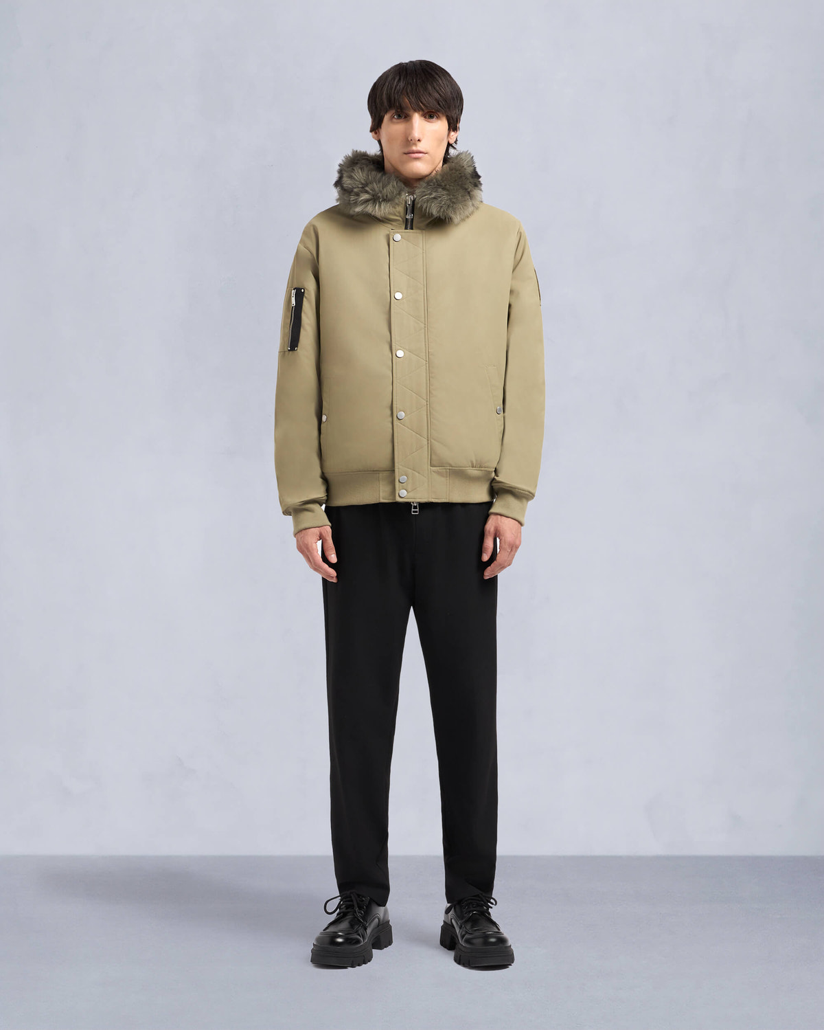 Moose Knuckles - M34MB027S - Denali Bomber Jacket - MENS - Sage /sage sherling - Front Category