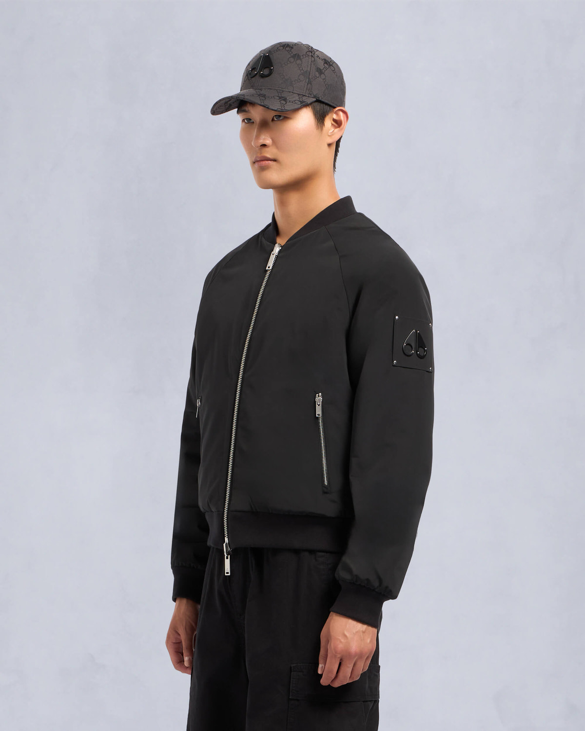 Moose Knuckles - M34MB029 - Reversible Bunny Bomber Jacket - MENS - Black / Shiny Black - Front