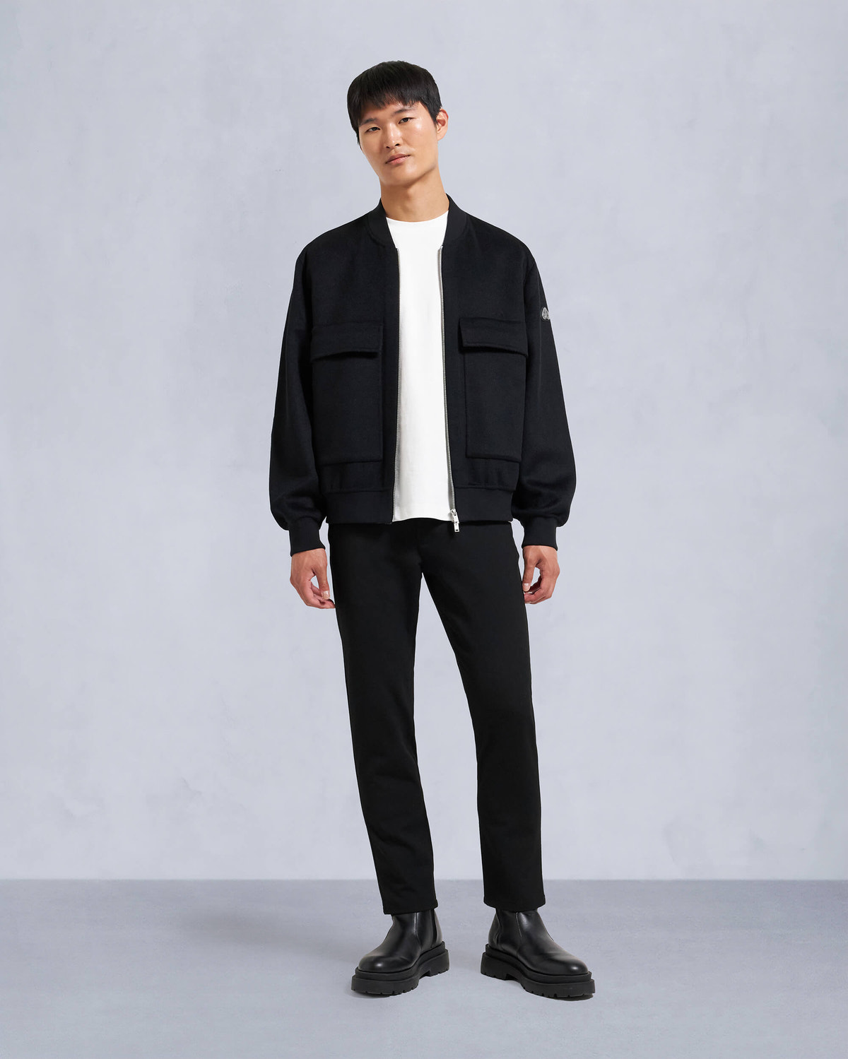 Moose Knuckles - M34MB046 - Alder Cashmere-Wool Bomber Jacket - MENS - Black / charcol - Front Category