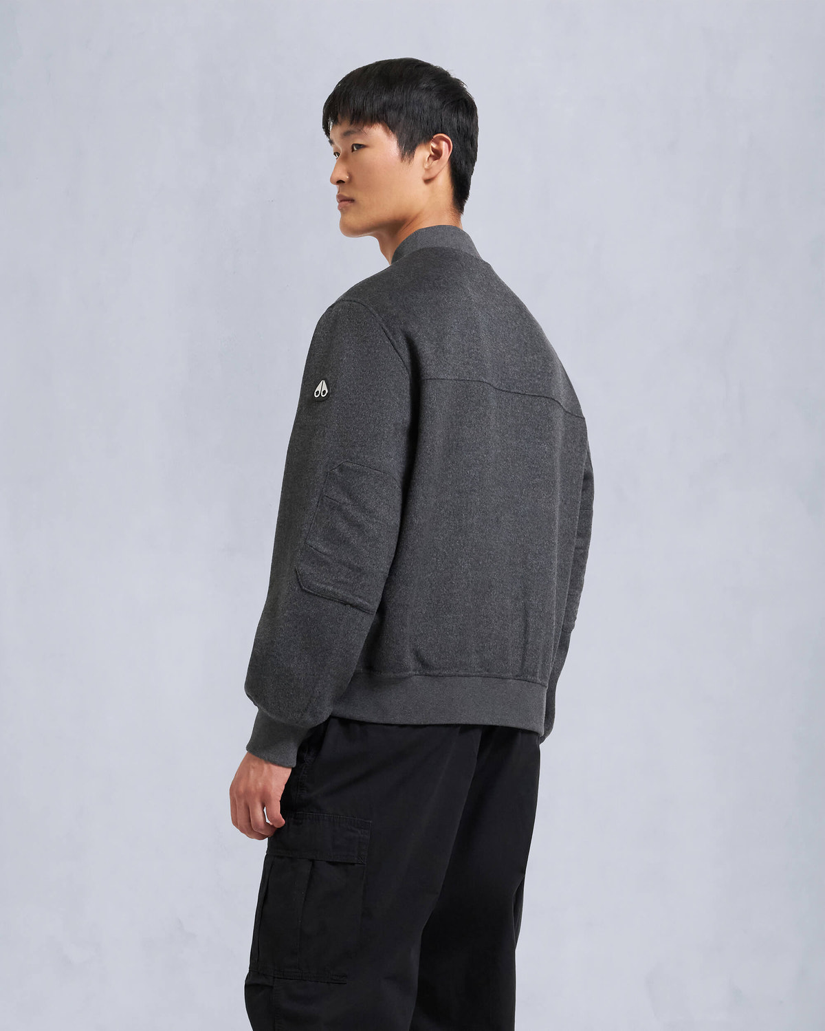 Moose Knuckles - M34MB046 - Alder Cashmere-Wool Bomber Jacket - MENS - Charcoal /black - Back