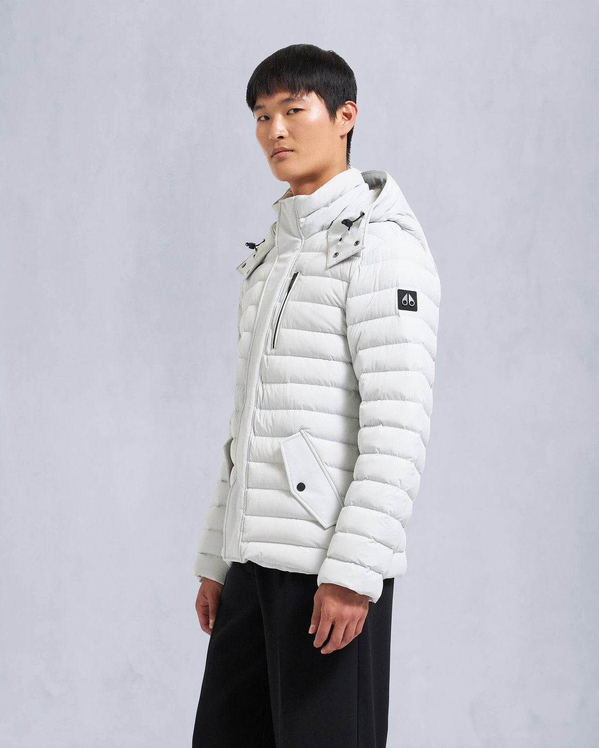 Moose Knuckles Mens Greystone Down Jacket Stone M34MJ111 Front