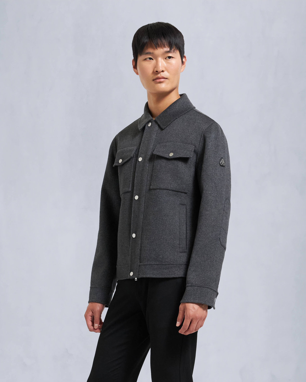 Moose Knuckles - M34MJ216 - Jacques Wool Shirt Jacket - MENS - Charcoal - Front
