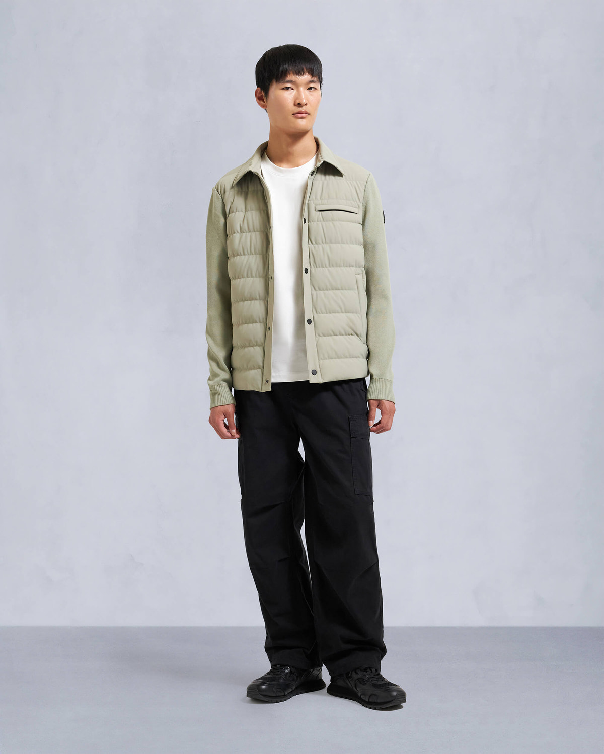 Moose Knuckles Mens Marble Hybrid Shirt Jacket Sage M34MK670 Front Category