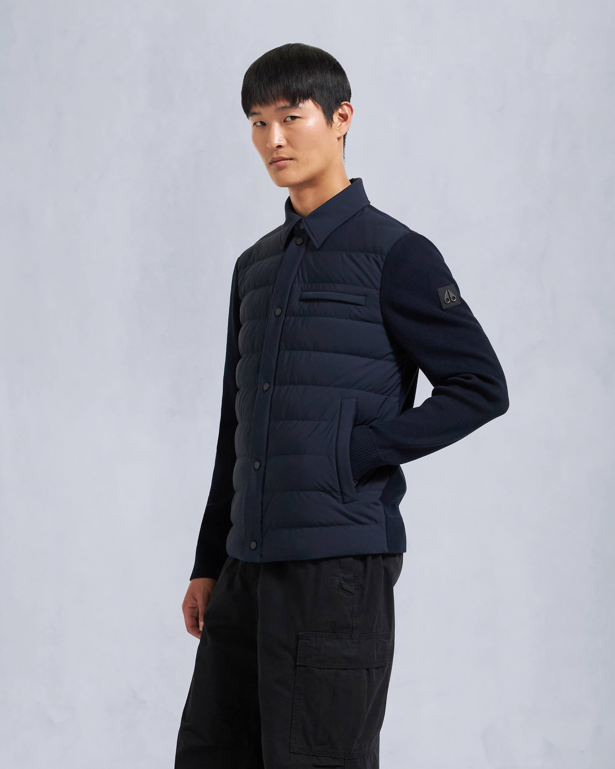 Moose Knuckles - M34MK670 - Marble Hybrid Shirt Jacket - MENS - Navy - Front