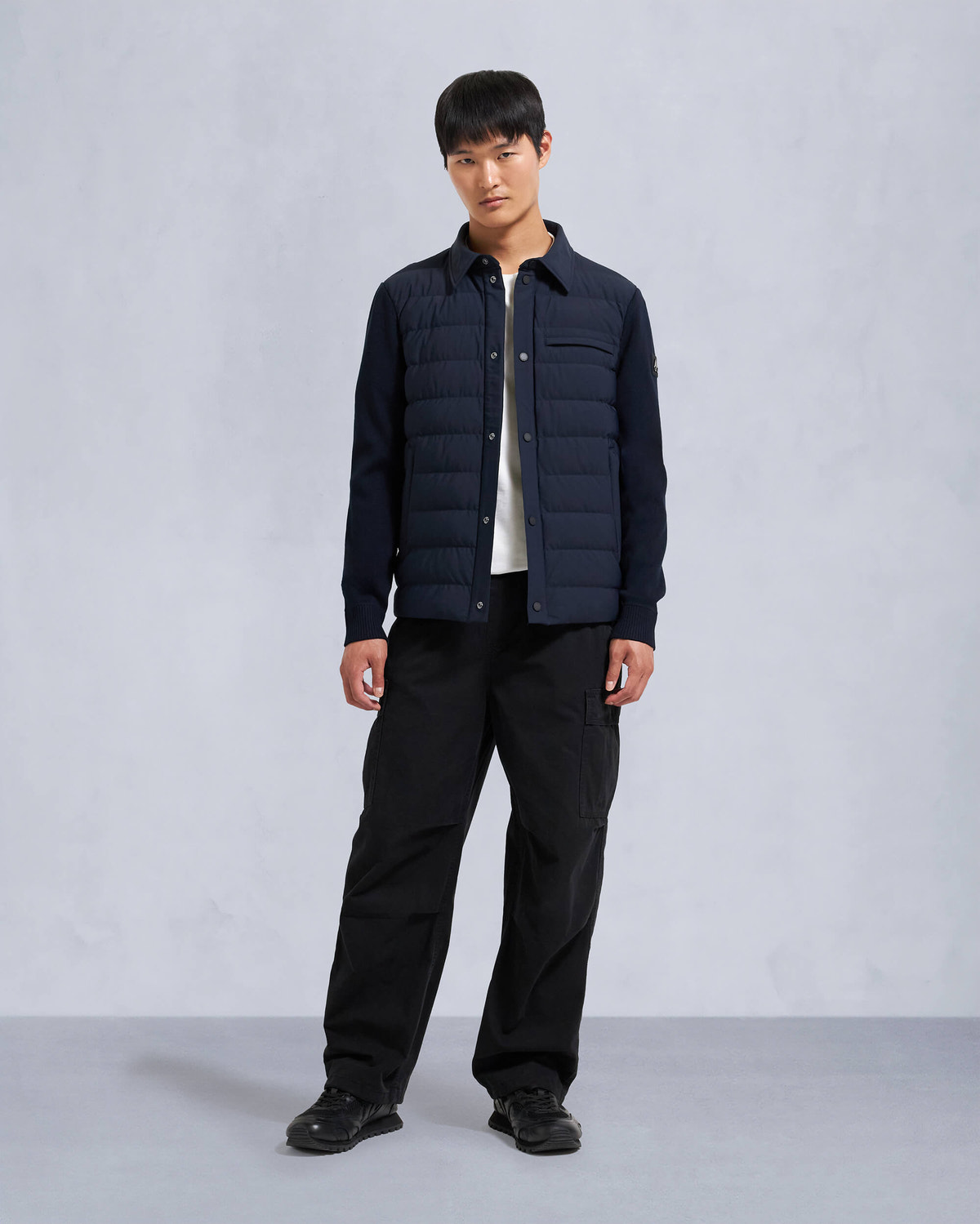 Moose Knuckles - M34MK670 - Marble Hybrid Shirt Jacket - MENS - Navy - Front Category