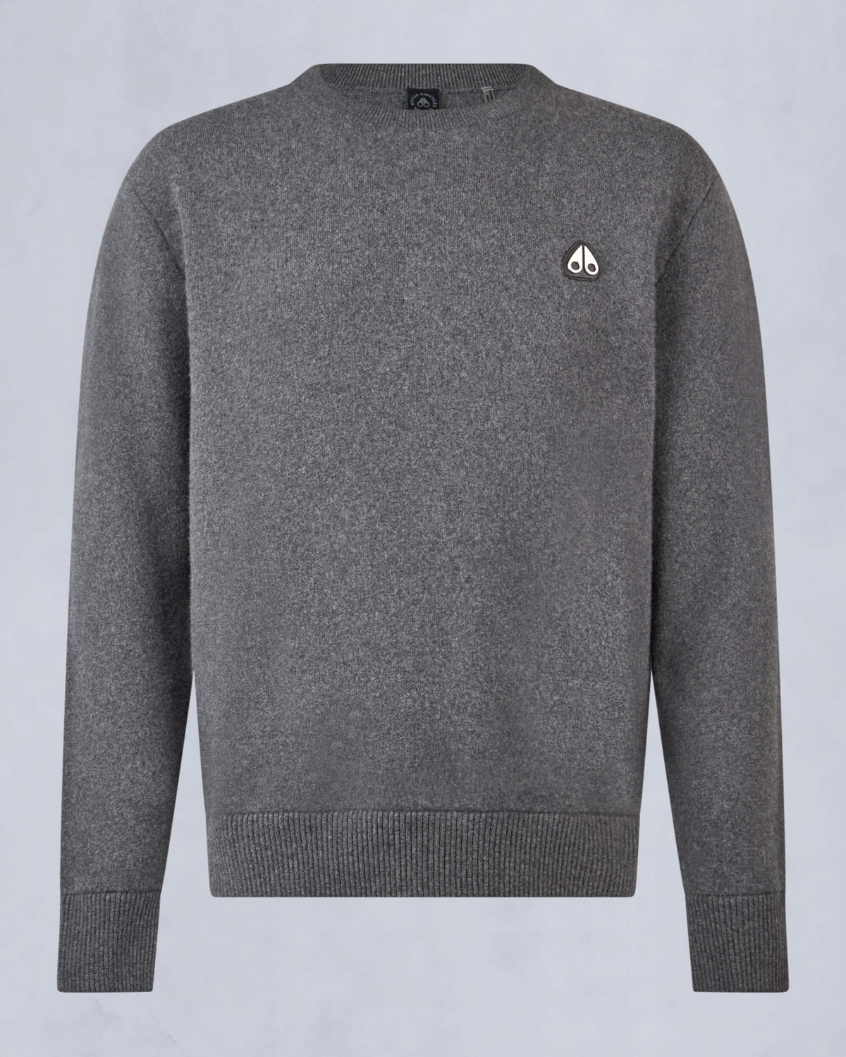 Moose Knuckles Mens Jog Falls Cashmere-Merino Sweater Cement M34MK672 - GM
