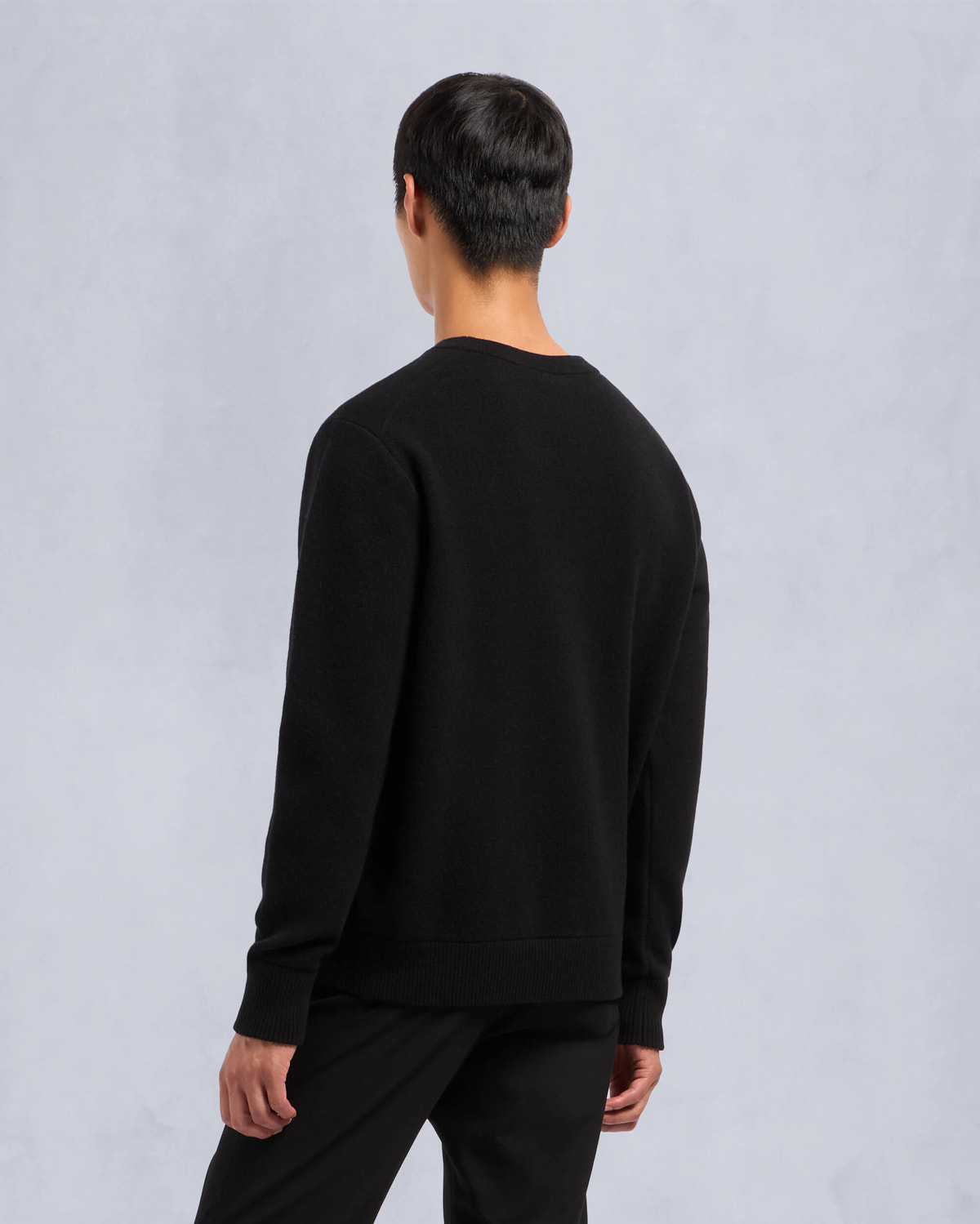 Moose Knuckles Mens Jog Falls Cashmere-Merino Sweater Black M34MK672 Back