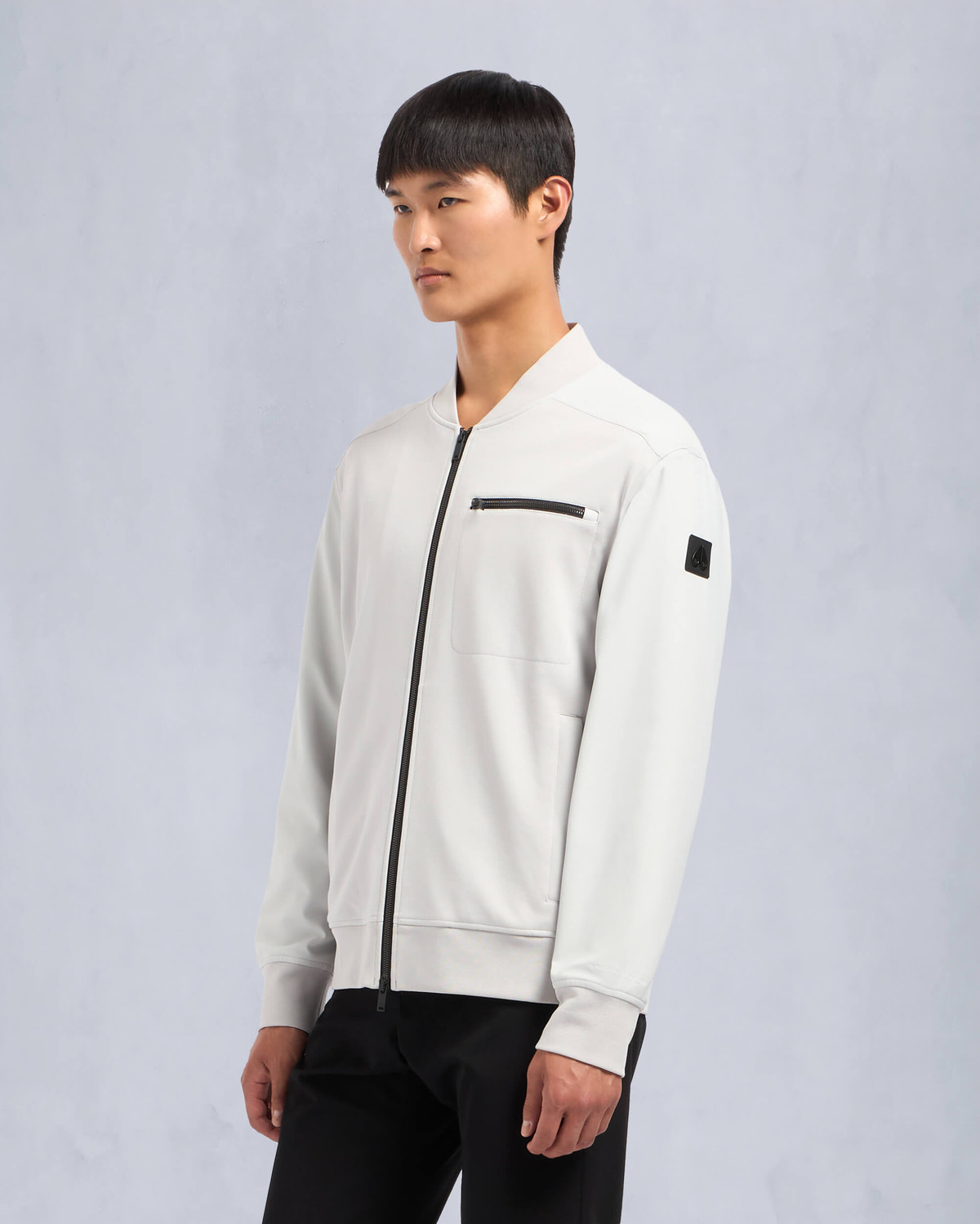 Moose Knuckles Mens Perido Bomber Stone M34MS616 Front