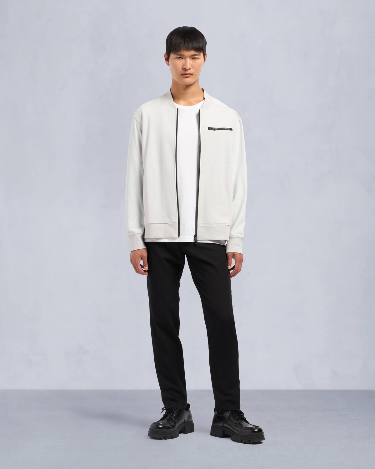 Moose Knuckles Mens Perido Bomber Stone M34MS616 Front Category