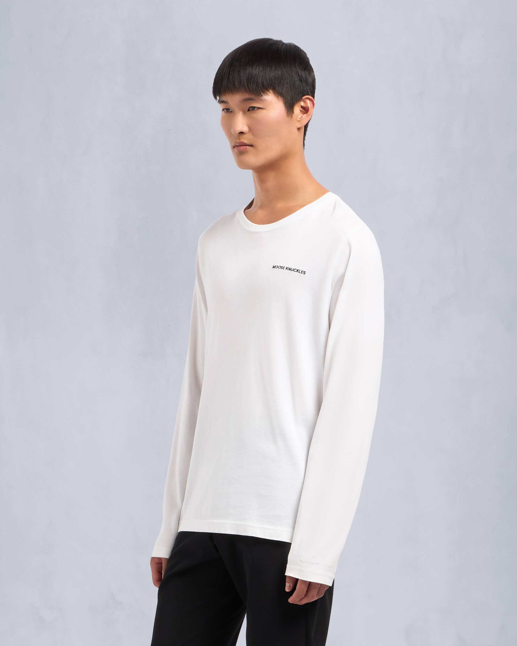 Moose Knuckles - M34MT706 - Merapi Long Sleeve Tee - MENS - White - Front