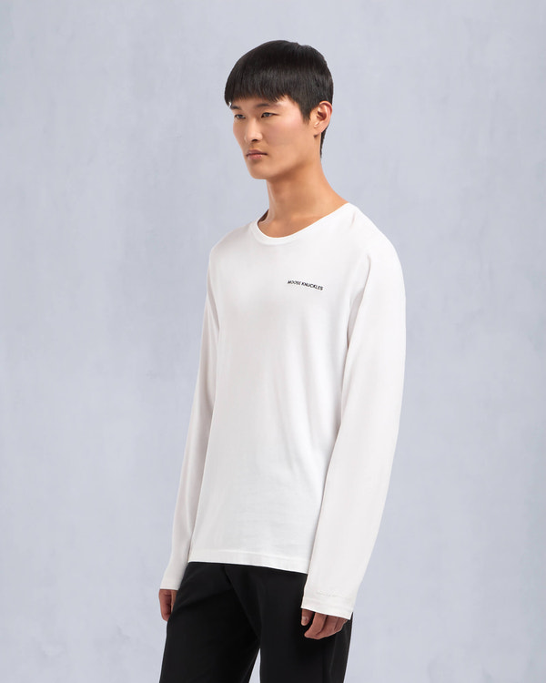 Moose Knuckles - M34MT706 - Merapi Long Sleeve Tee - MENS - White - Front