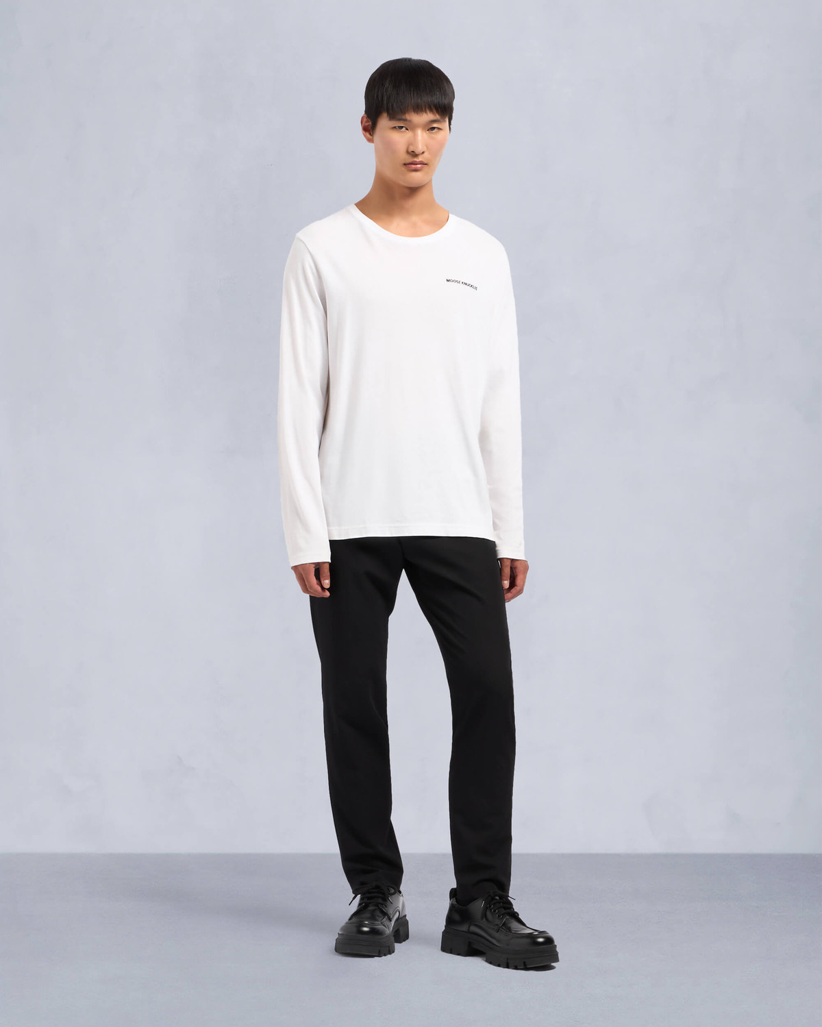 Moose Knuckles Mens Merapi Long Sleeve Tee White M34MT706 Front Category