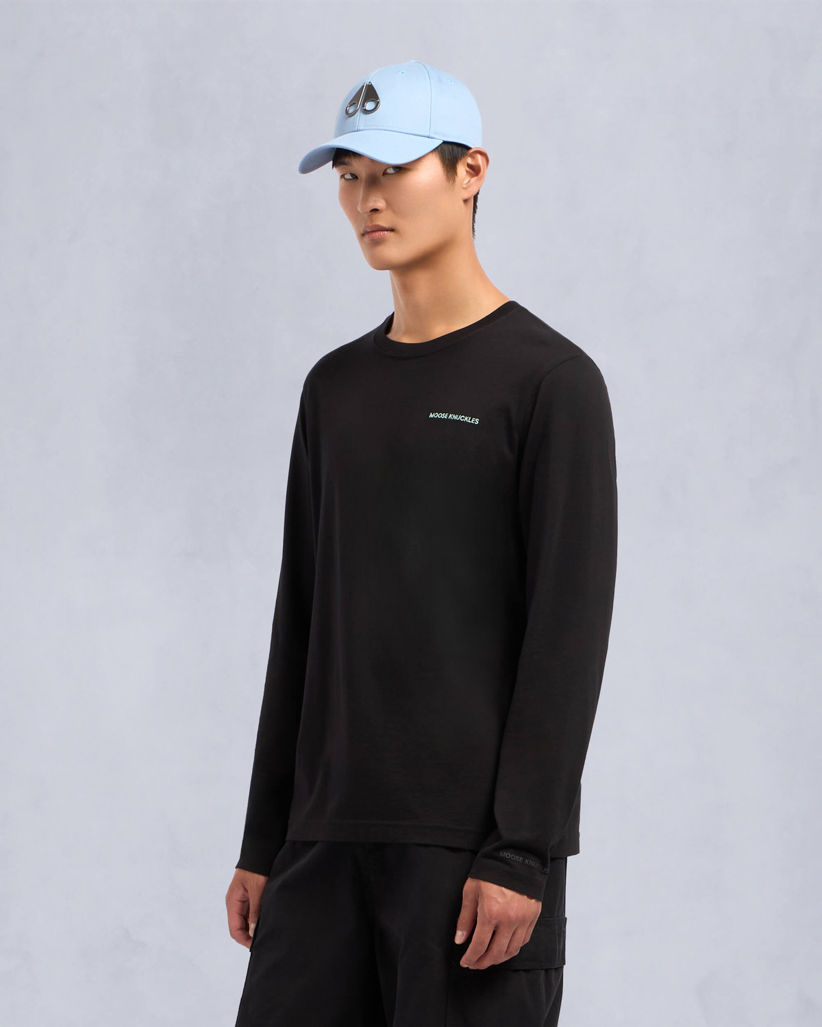 Moose Knuckles Mens Merapi Long Sleeve Tee Black M34MT706 Front