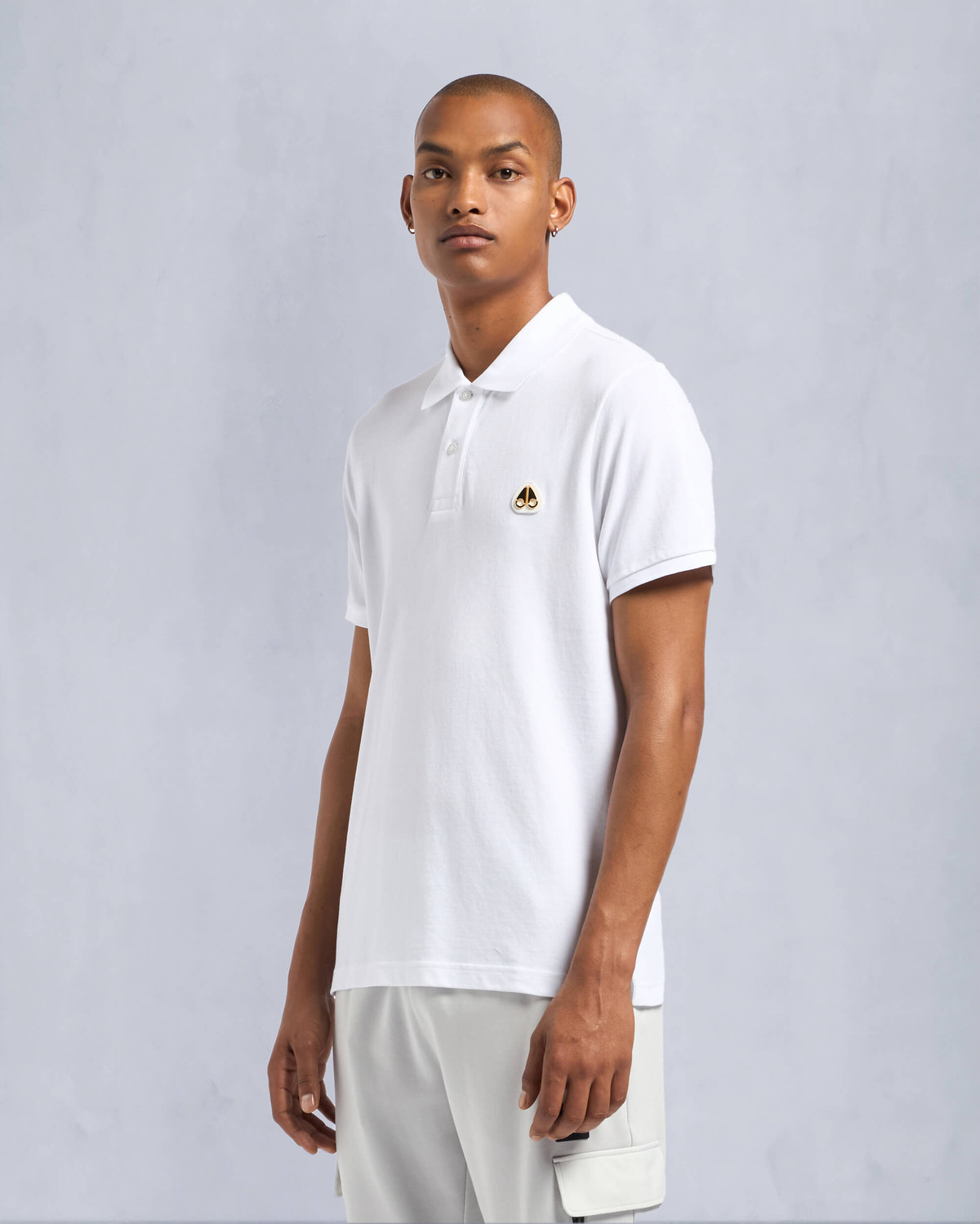 Moose Knuckles - M34MT712G - Gold Series Everett Polo - MENS - White - Front