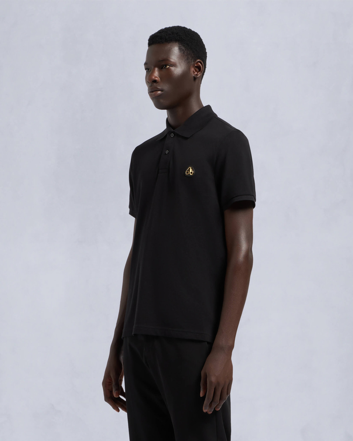Moose Knuckles - M34MT712G - Gold Series Everett Polo - MENS - Black - Front