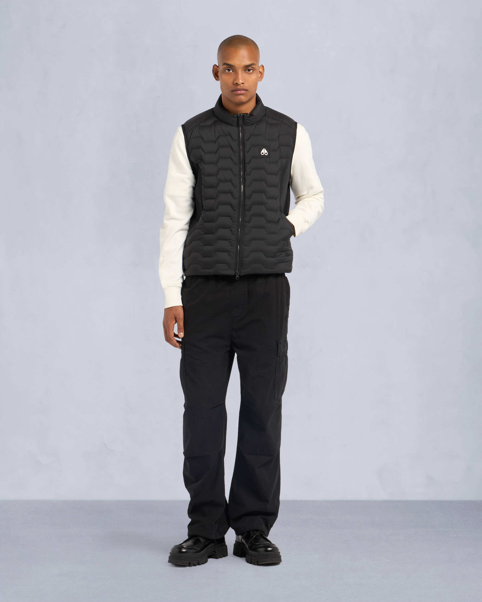 Moose Knuckles - M34MV452 - Granite Down Hybrid Vest - MENS - Black - Front Category