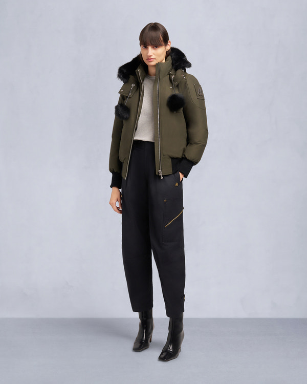 Moose Knuckles - M35LB002S - ORIGINAL DEBBIE SHEARLING TRIM BOMBER JACKET - WOMENS - - Front Category