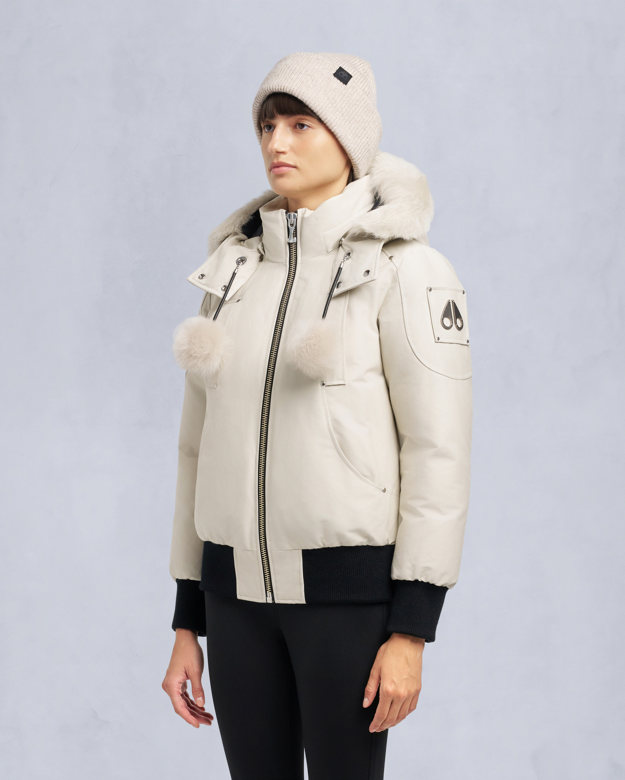 Moose Knuckles - M35LB002S - ORIGINAL DEBBIE SHEARLING TRIM BOMBER JACKET - WOMENS - - Front