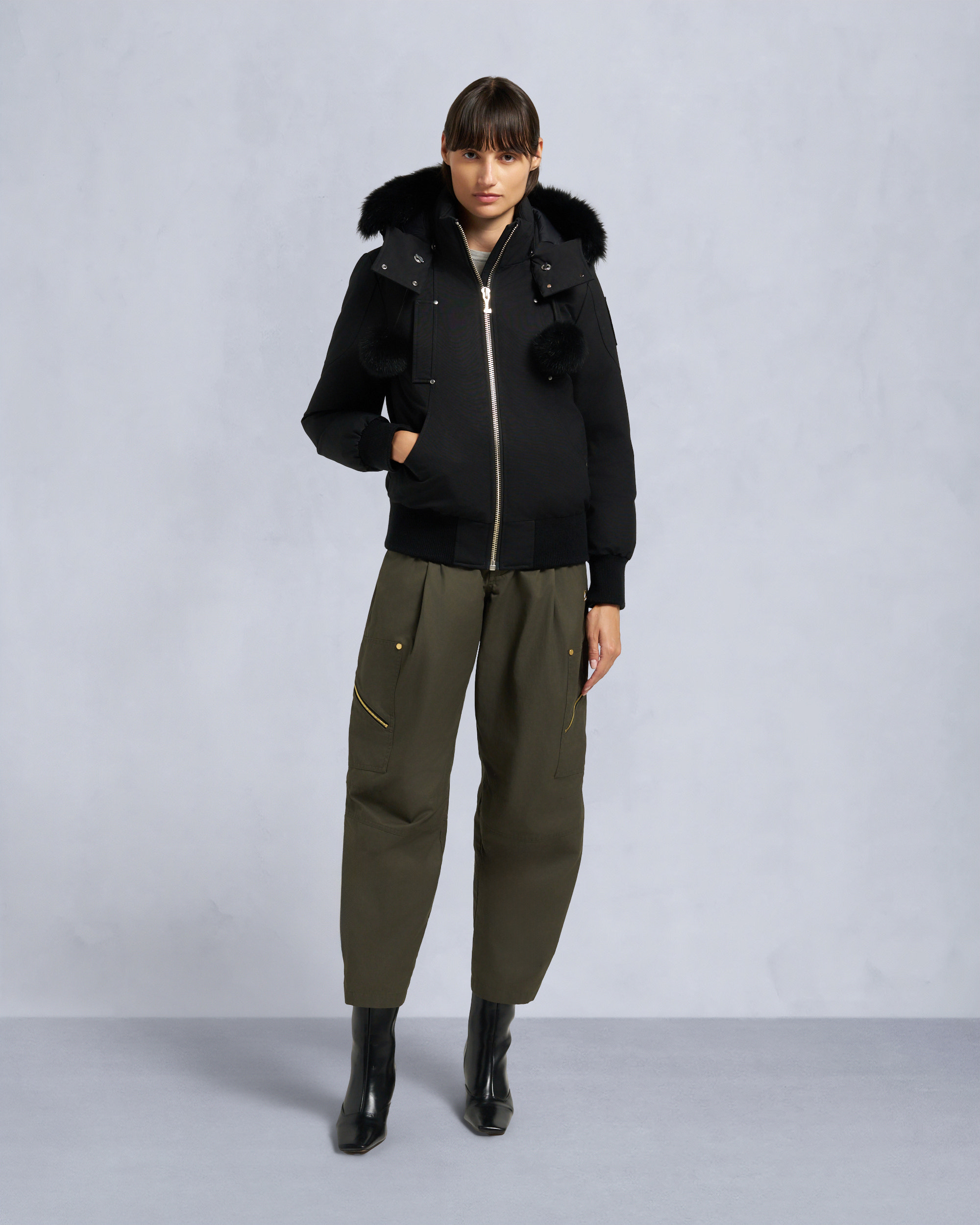 Moose Knuckles - M35LB002S - ORIGINAL DEBBIE SHEARLING TRIM BOMBER JACKET - WOMENS - - Front Category