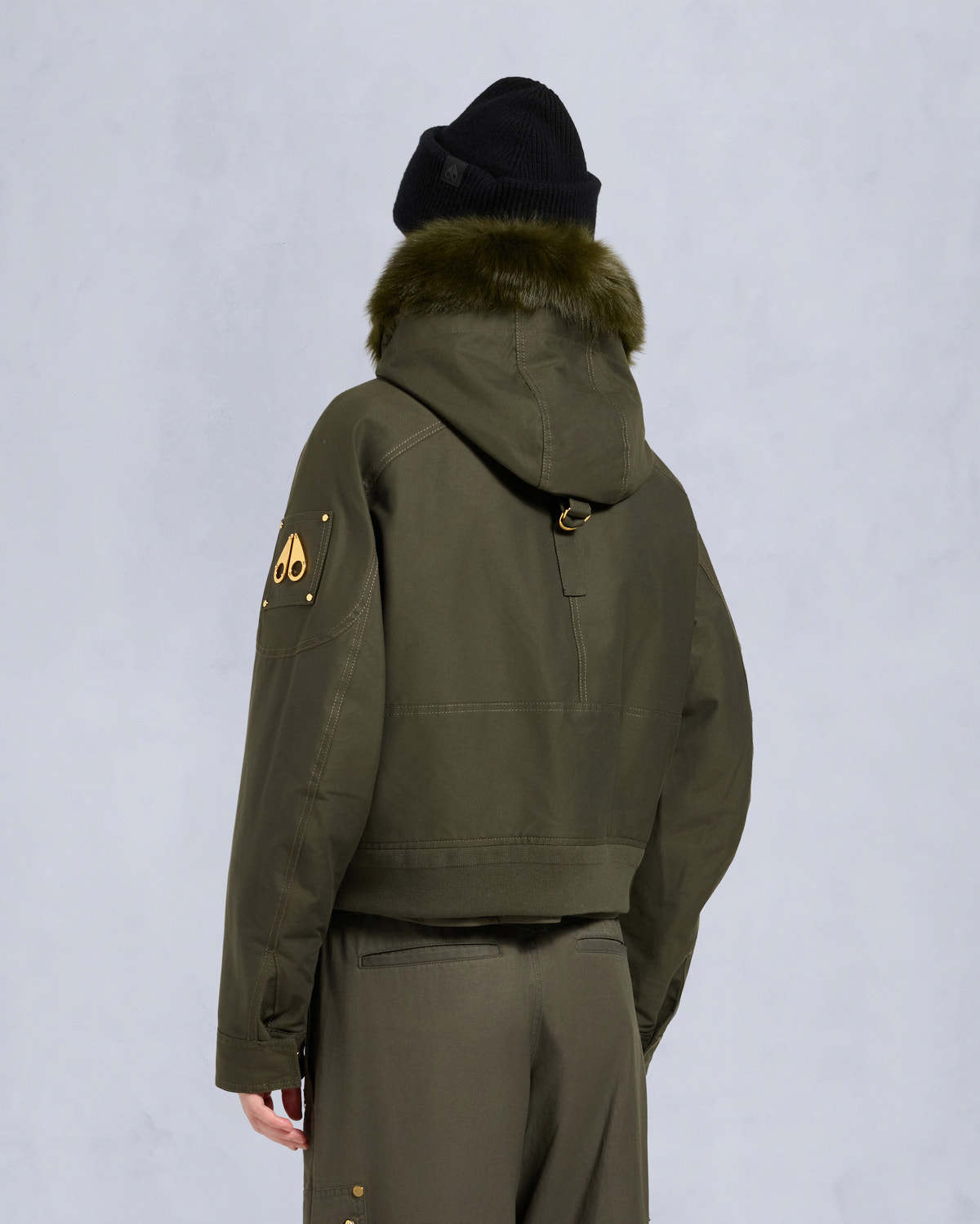 Moose Knuckles - M35LB022GS - Gold Series Logan Shearling Trim Bomber Jacket - WOMENS - - Back