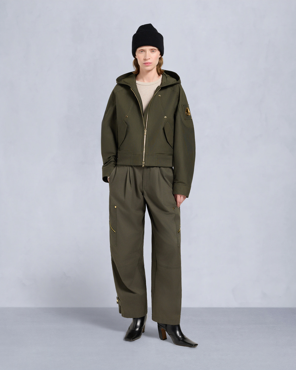 Moose Knuckles - M35LB022GS - Gold Series Logan Shearling Trim Bomber Jacket - WOMENS - - Detail3