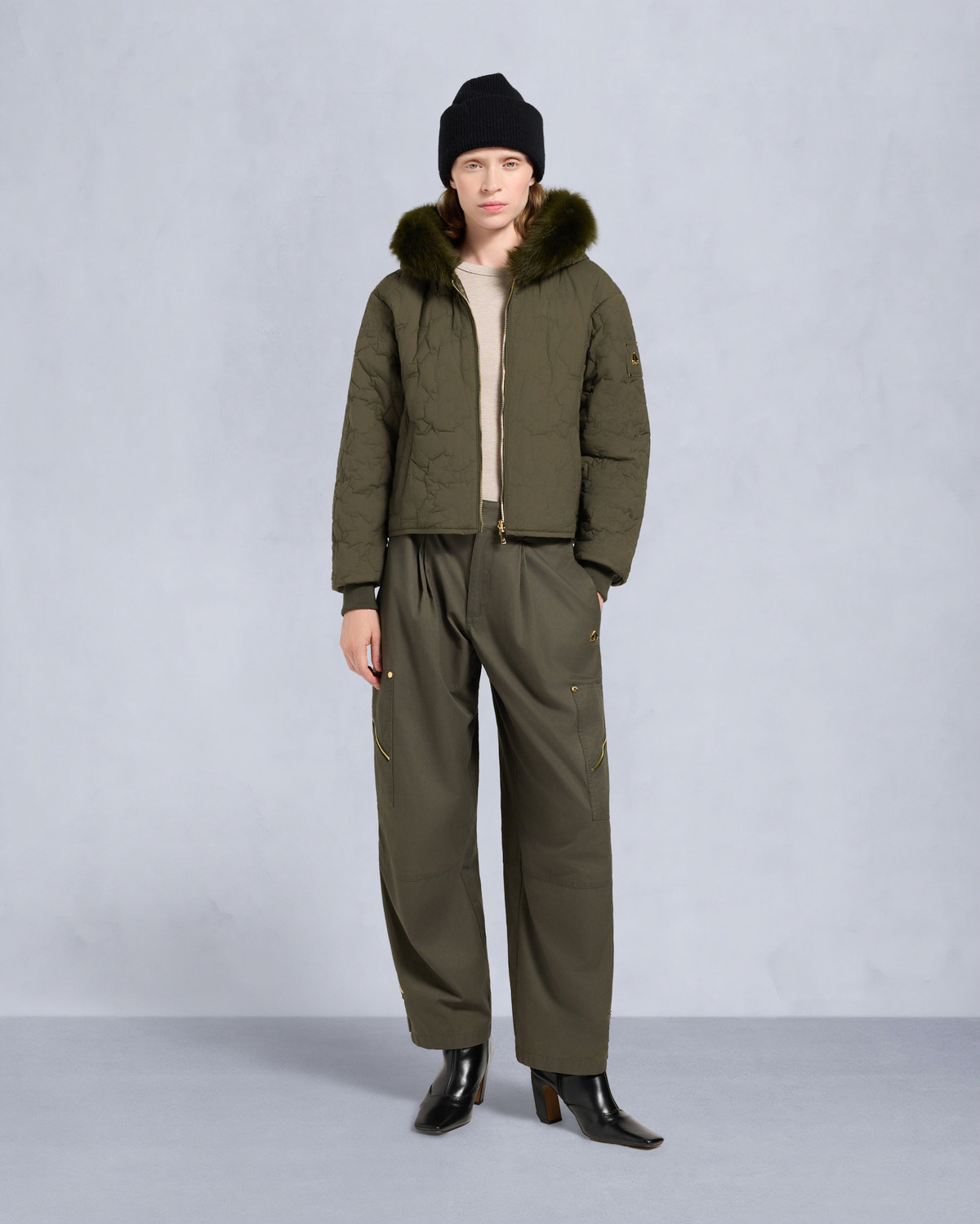 Moose Knuckles - M35LB022GS - Gold Series Logan Shearling Trim Bomber Jacket - WOMENS - - Detail4