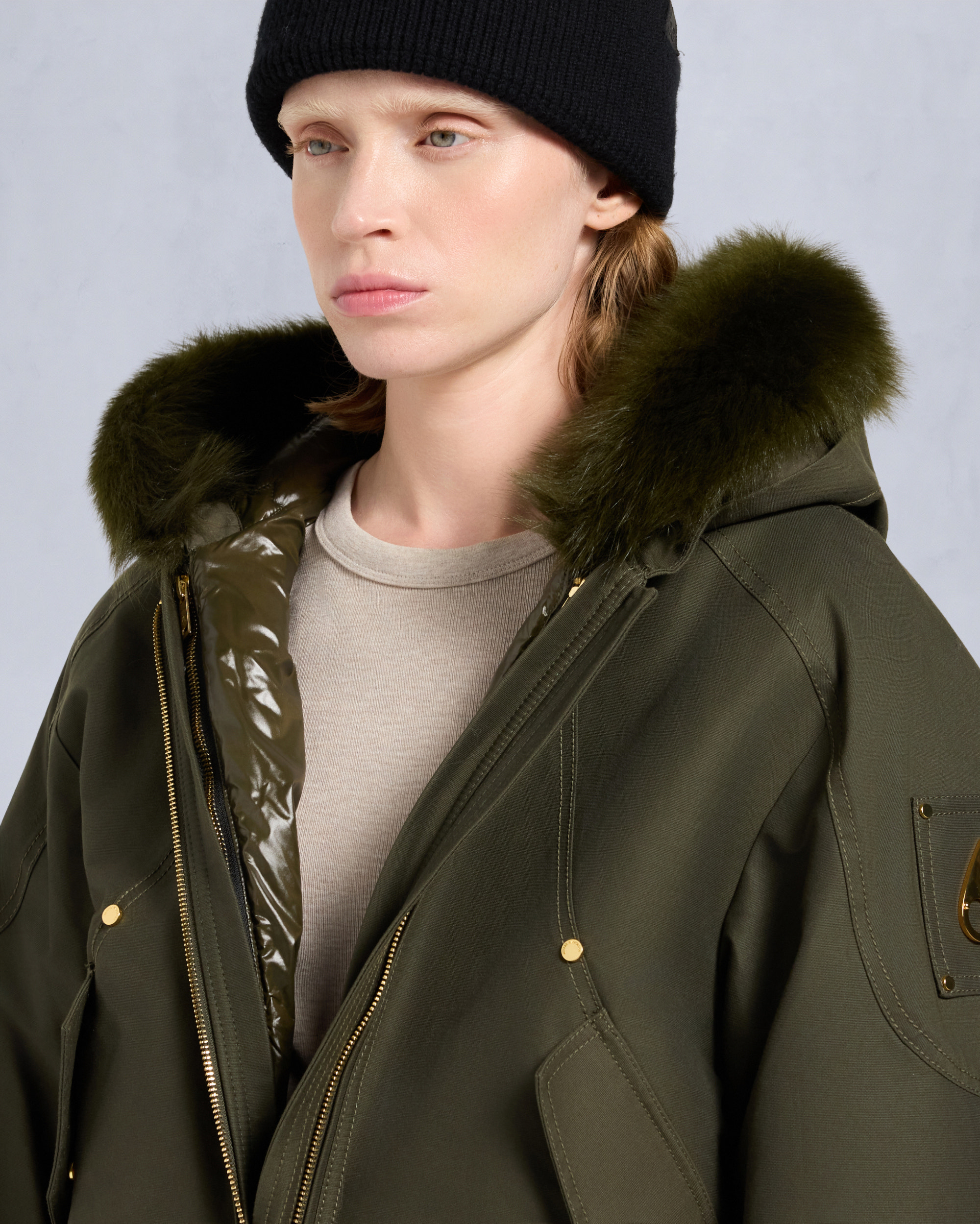 Moose Knuckles - M35LB022GS - Gold Series Logan Shearling Trim Bomber Jacket - WOMENS - - Detail6