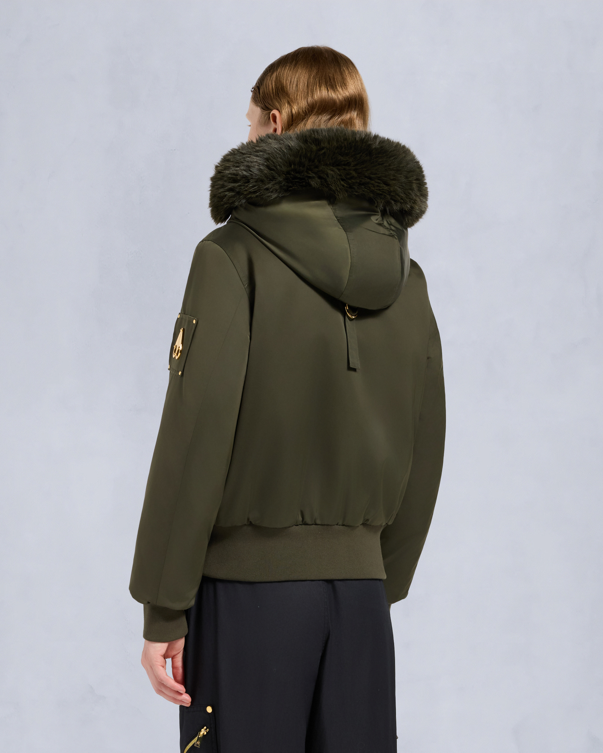 Moose Knuckles - M35LB025G - Gold Series Original Satin Debbie Bomber Jacket - WOMENS - - Back