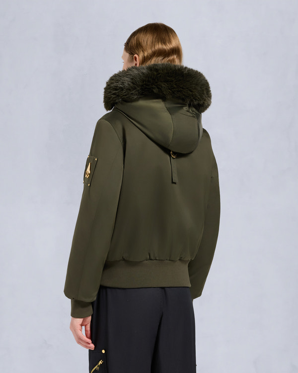 Moose Knuckles - M35LB025G - Gold Series Original Satin Debbie Bomber Jacket - WOMENS - - Back