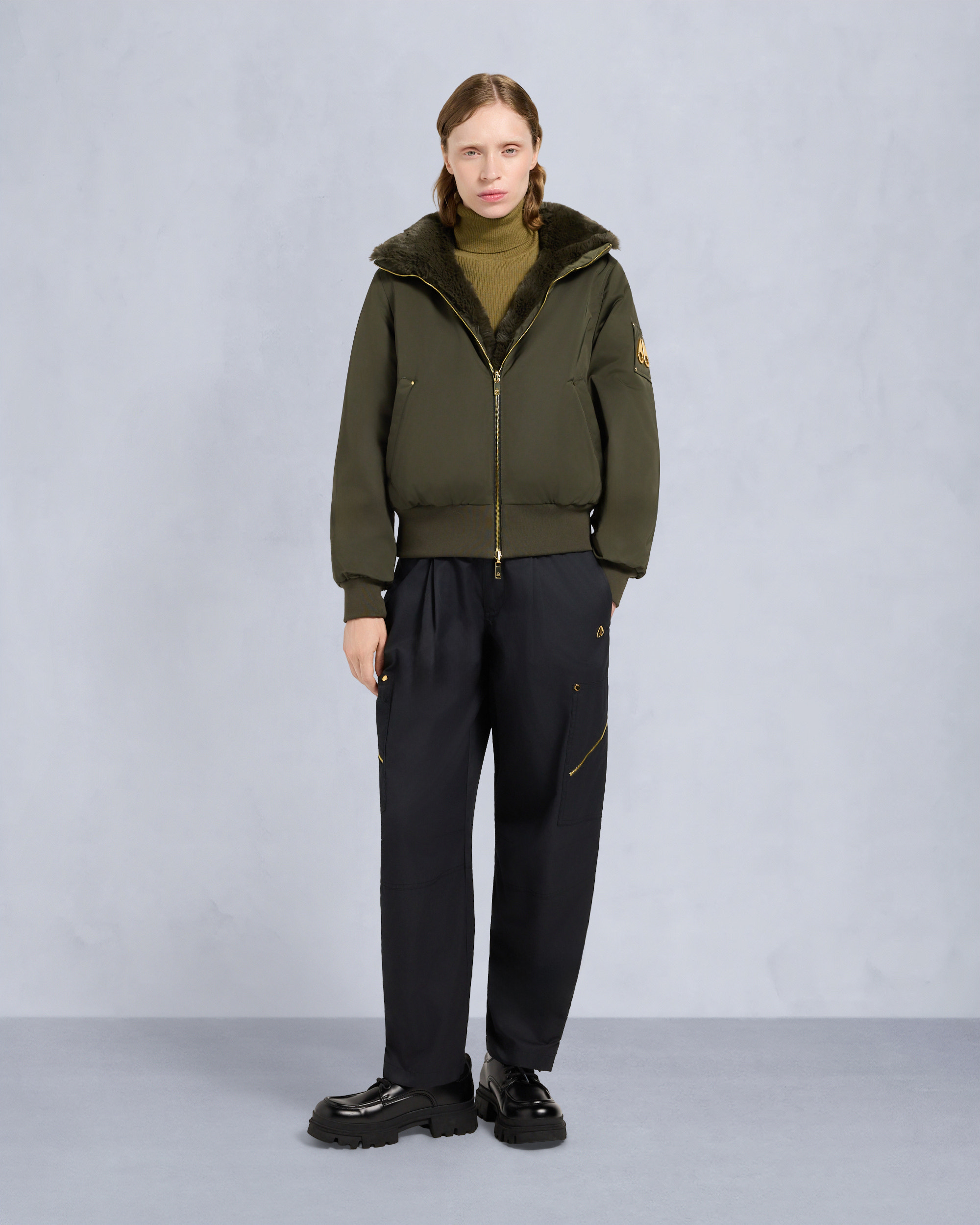 Moose Knuckles - M35LB025G - Gold Series Original Satin Debbie Bomber Jacket - WOMENS - - Detail6