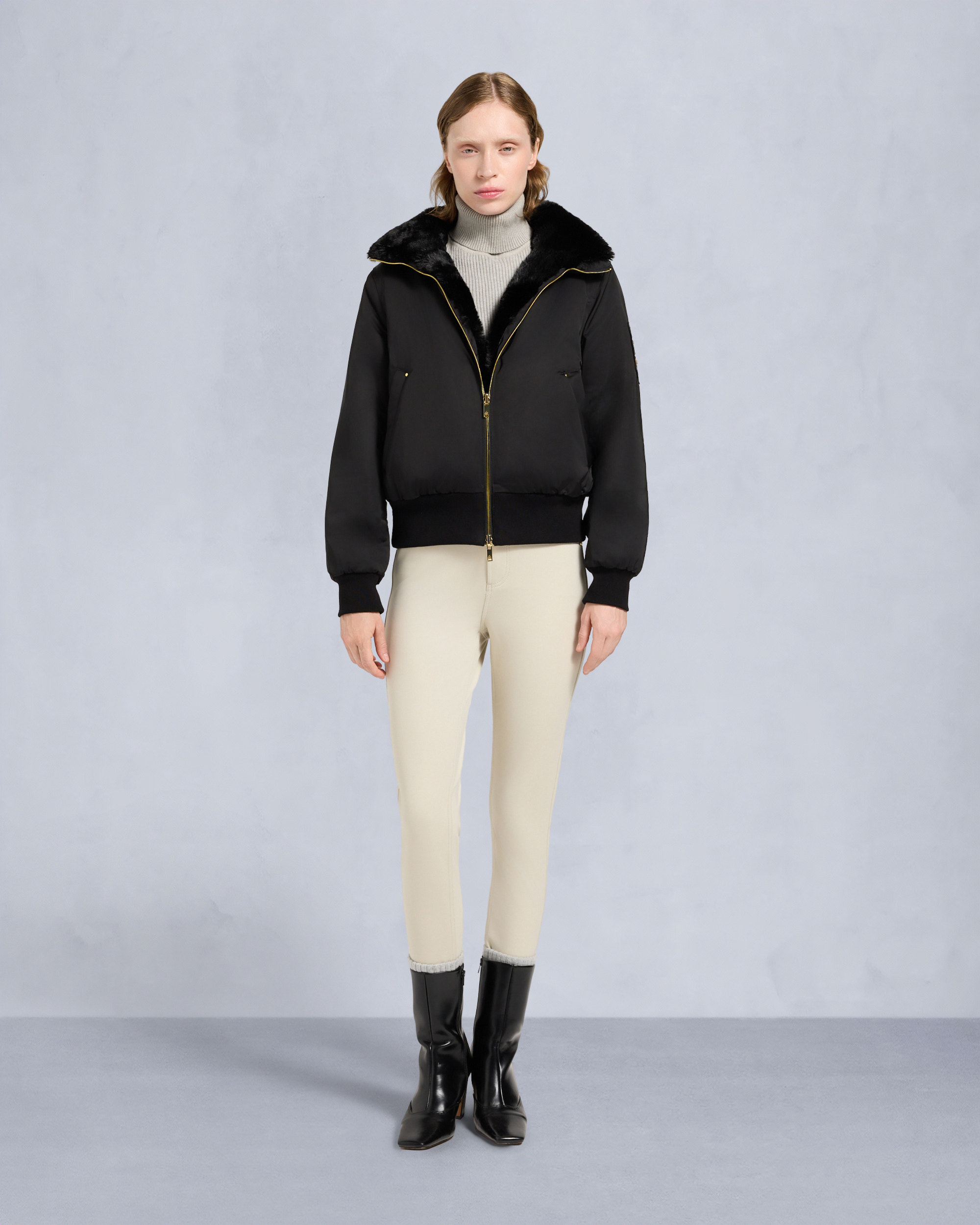 Moose Knuckles - M35LB025G - Gold Series Original Satin Debbie Bomber Jacket - WOMENS - - Detail6