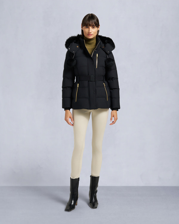 Moose Knuckles - M35LJ132GS - Gold Series Nyluxe Cambria Shearling Trim Jacket - WOMENS - - Front Category