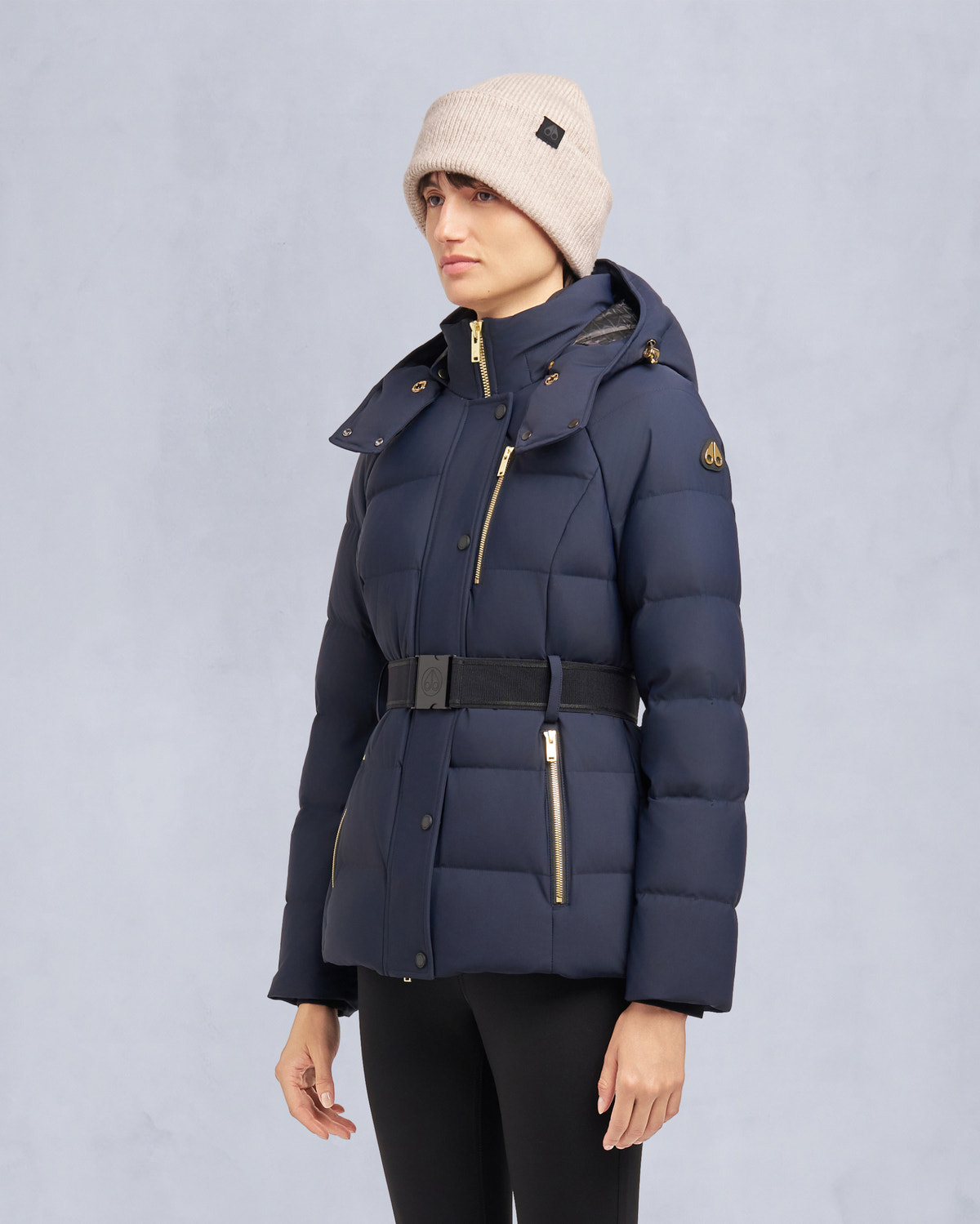 Moose Knuckles - M35LJ132GS - Gold Series Nyluxe Cambria Shearling Jacket - WOMENS - - Front