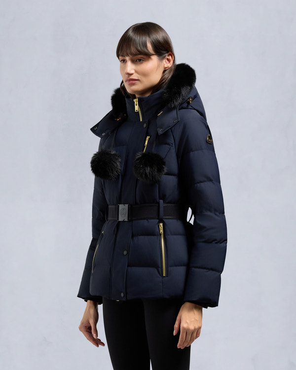 Moose Knuckles - M35LJ132GS - Gold Series Nyluxe Cambria Shearling Trim Jacket - WOMENS - - Front