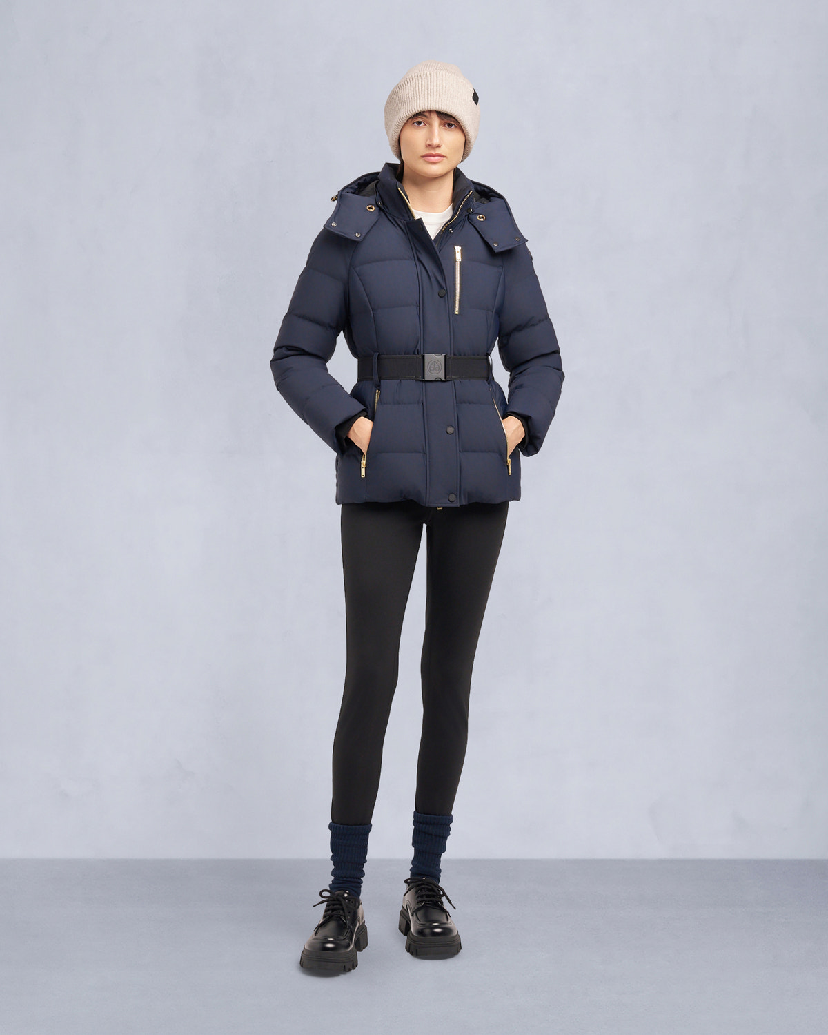 Moose Knuckles - M35LJ132GS - Gold Series Nyluxe Cambria Shearling Jacket - WOMENS - - Front Category