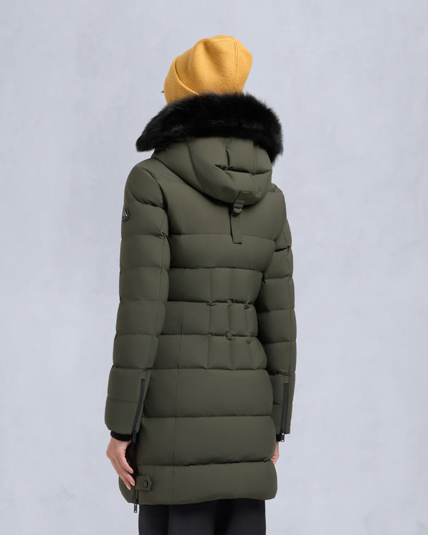 Moose Knuckles - M35LP228S - NYLUXE WATERSHED SHEARLING TRIM PARKA - WOMENS - - Back