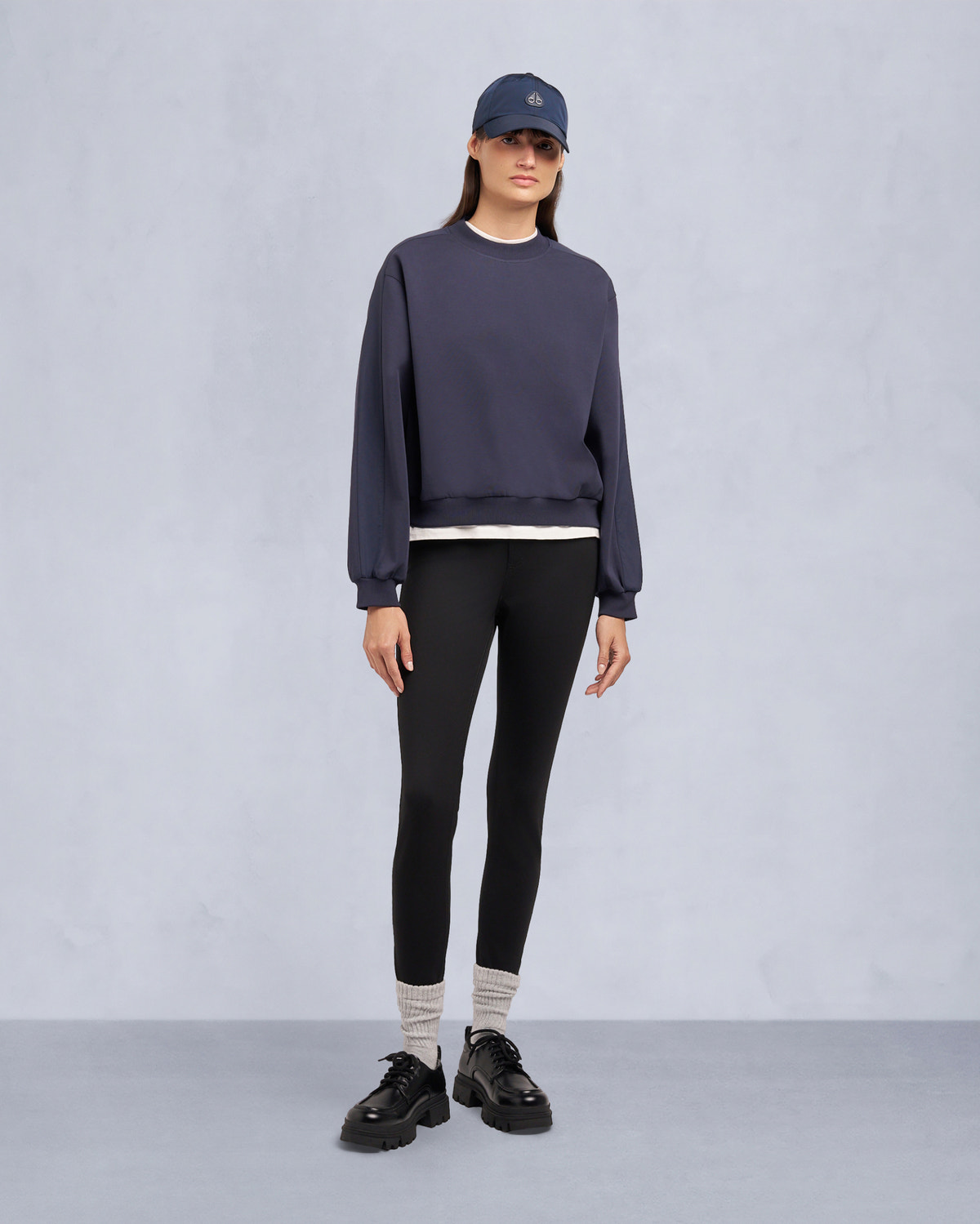 Moose Knuckles - M35LS631 - Mix Media Crewneck Sweatshirt - WOMENS - - Front Category