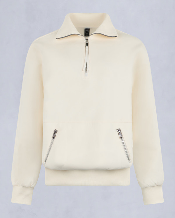 Moose Knuckles - M35LS632 - Mix Media Quarter Zip Sweater - WOMENS - - GM