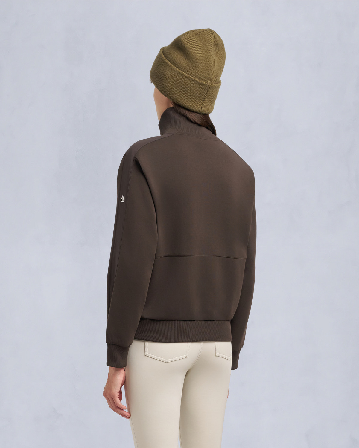 Moose Knuckles - M35LS632 - Mix Media Quarter Zip Sweater - WOMENS - - Back