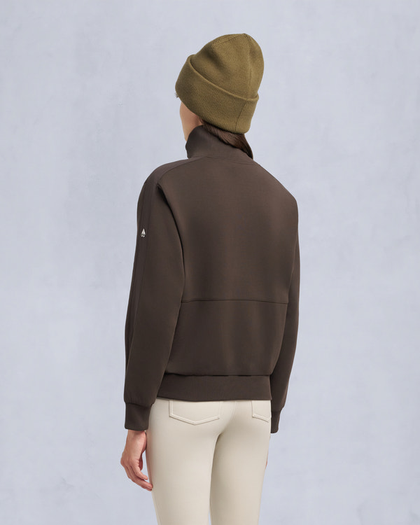 Moose Knuckles - M35LS632 - Mix Media Quarter Zip Sweater - WOMENS - - Back