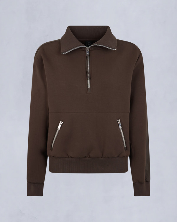 Moose Knuckles - M35LS632 - Mix Media Quarter Zip Sweater - WOMENS - - GM