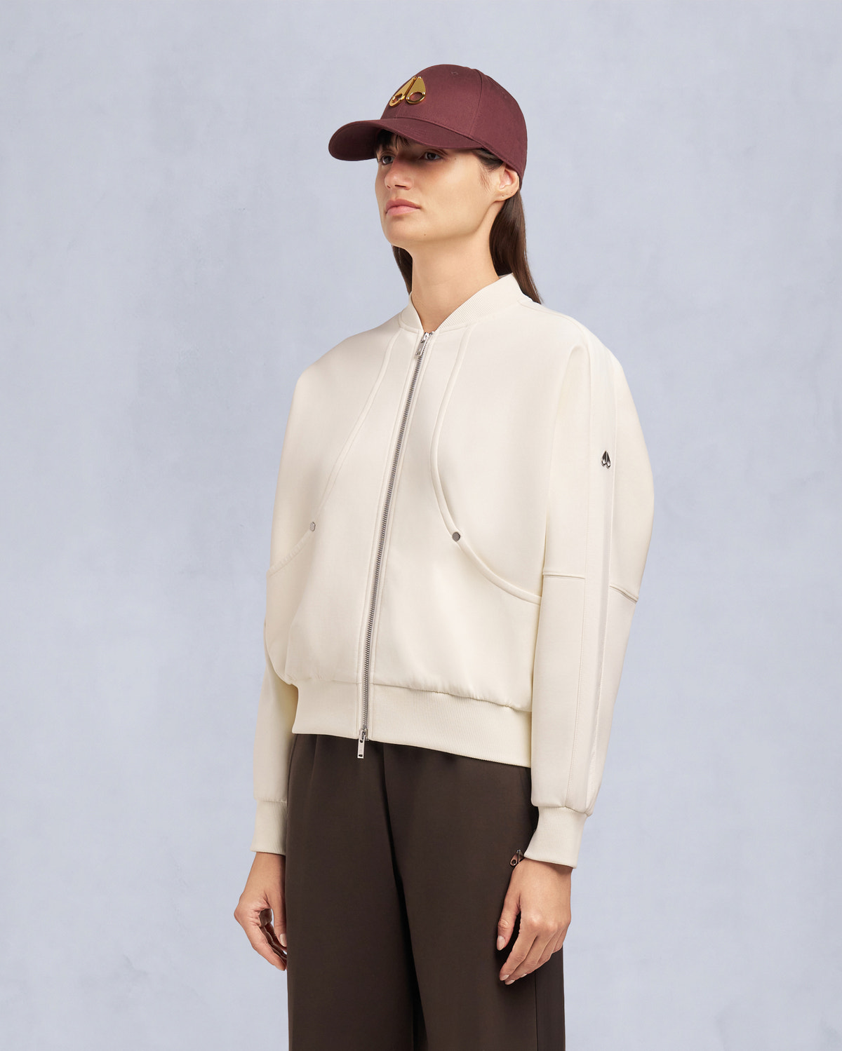 Moose Knuckles - M35LS646 - Mix Media Bomber Jacket - WOMENS - - Front