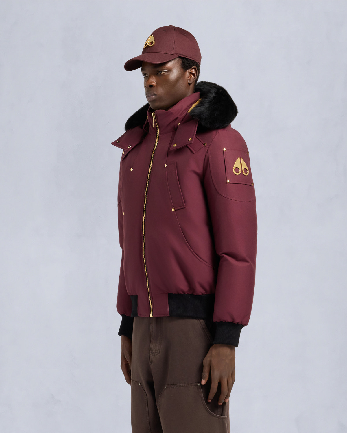 Moose Knuckles - M35MB000GS - Gold Series Original Shearling Trim Ballistic Bomber - MENS - - Front
