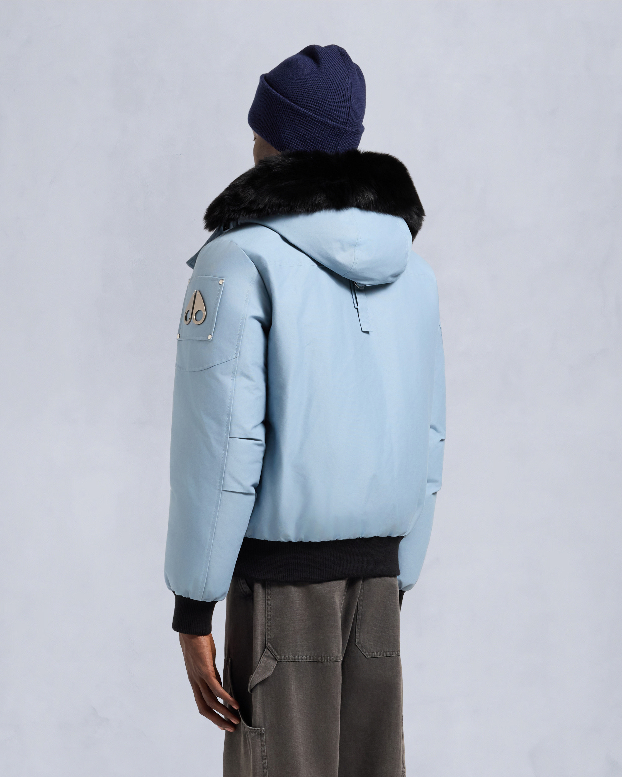 Moose Knuckles - M35MB000S - ORIGINAL BALLISTIC SHEARLING TRIM BOMBER JACKET - MENS - - Back