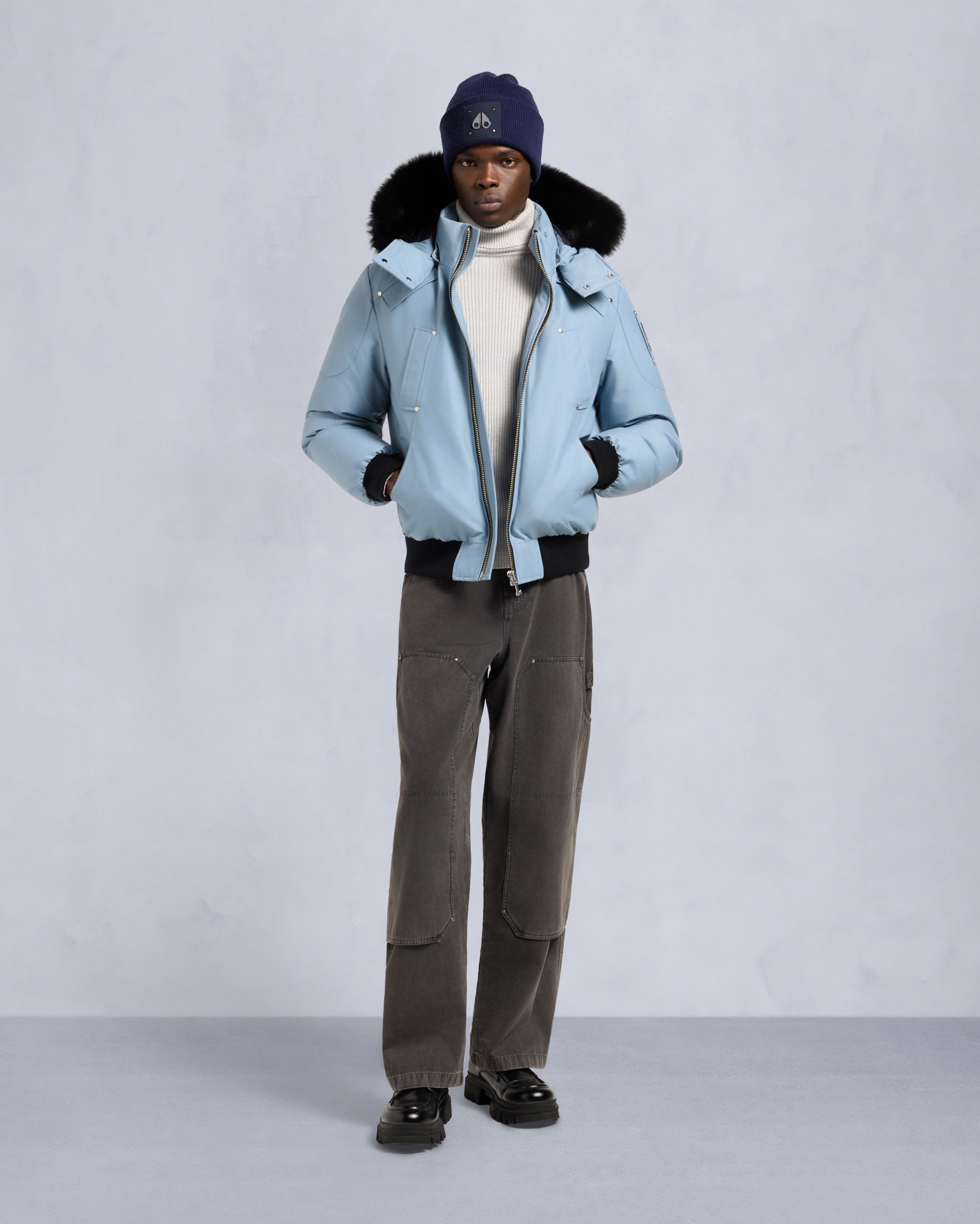 Moose Knuckles - M35MB000S - ORIGINAL BALLISTIC SHEARLING TRIM BOMBER JACKET - MENS - - Front Category