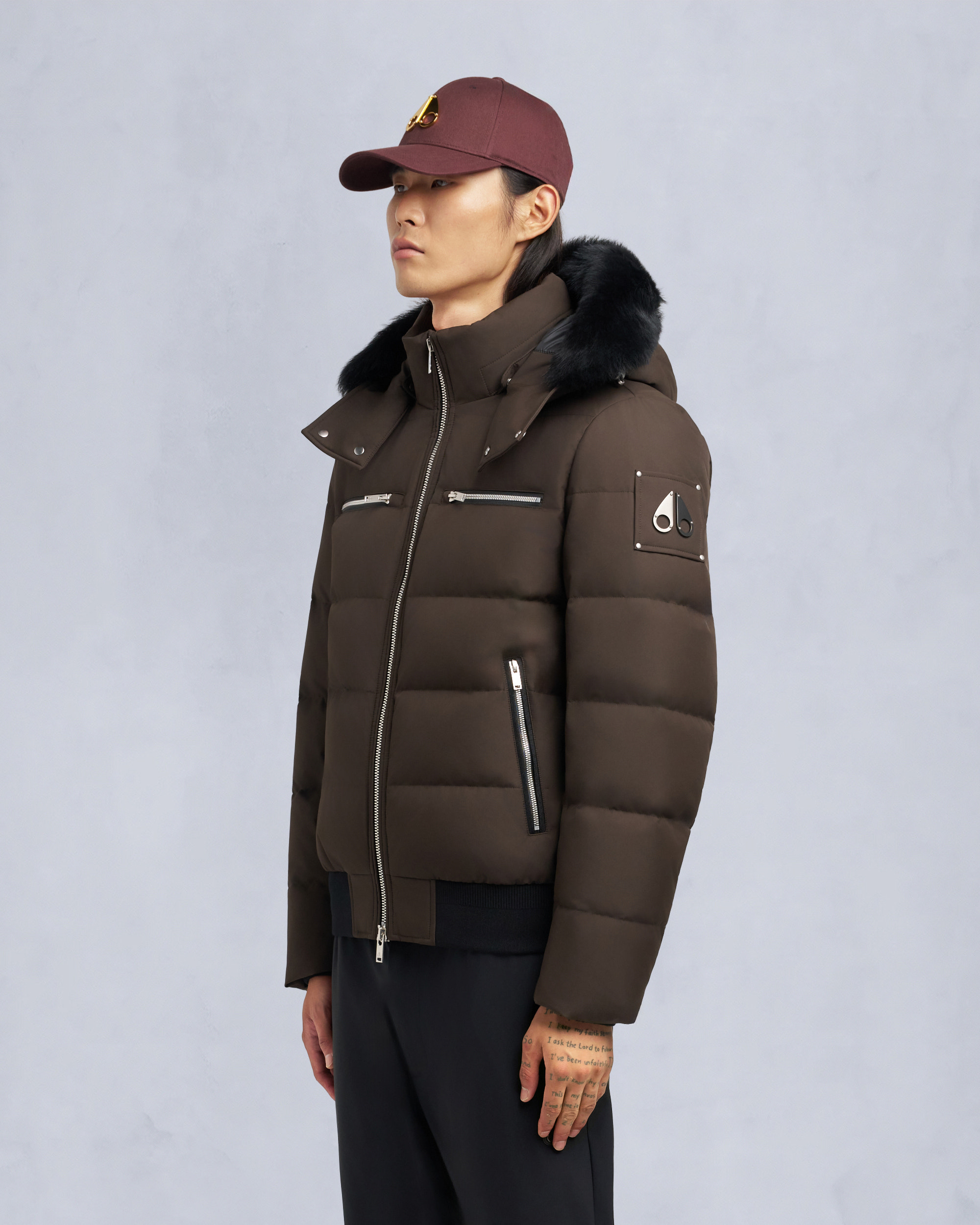 Moose Knuckles - M35MB005S - CLOUD SHEARLING TRIM BOMBER JACKET - MENS - - Front