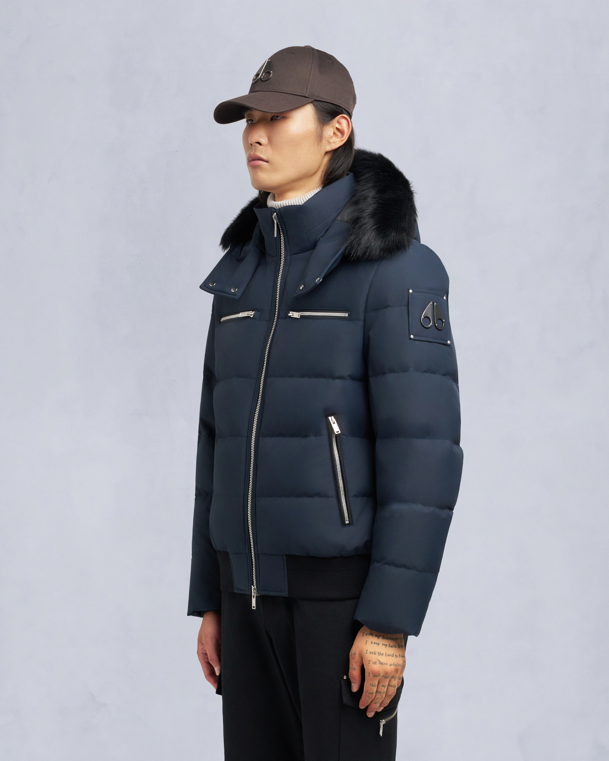 Moose Knuckles - M35MB005S - CLOUD SHEARLING TRIM BOMBER JACKET - MENS - - Front