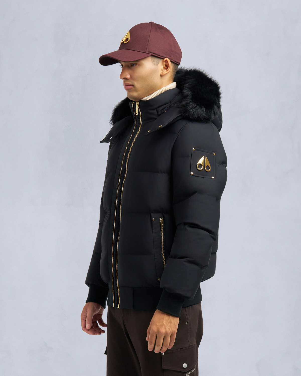 Moose Knuckles - M35MB021GS - Gold Series Stagg Shearling Bomber Jacket - MENS - - Front