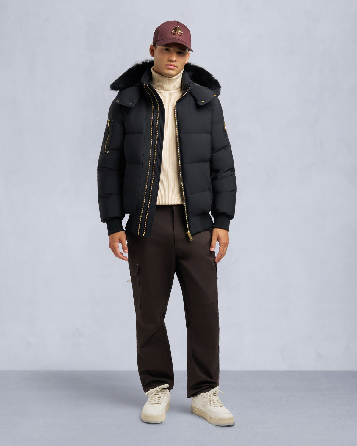 Moose Knuckles - M35MB021GS - Gold Series Stagg Shearling Bomber Jacket - MENS - - Front Category